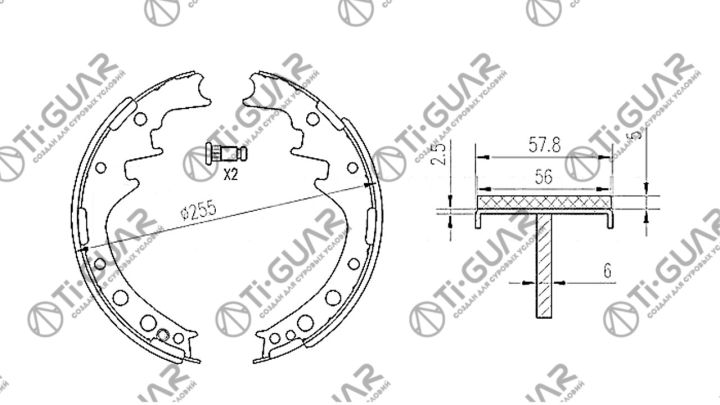 Тормозные колодки TG-D1064/FN2305* Ti·GUAR